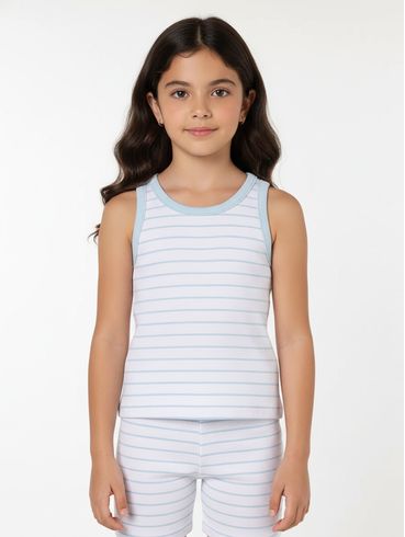 Blusa Regata Listrada Juvenil Para Menina - AZUL