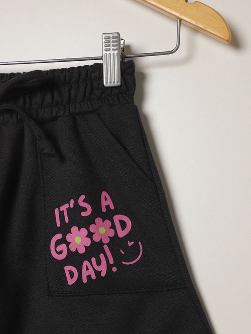 Short Moletinho Juvenil Para Menina - PRETO