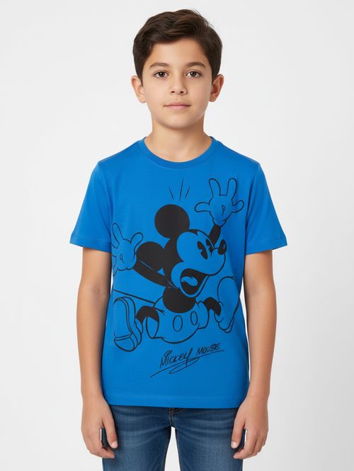 Camiseta Mickey Mouse Infantil Para Menino - AZUL