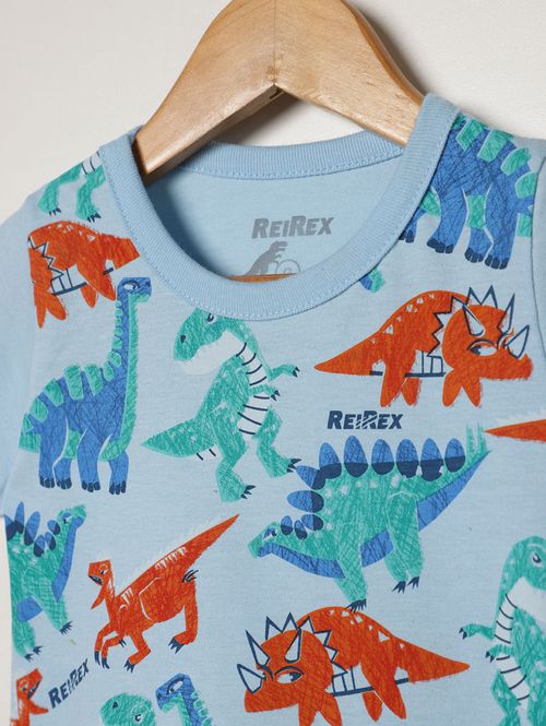 Conjunto Curto Dino Infantil Para Bebê - AZUL