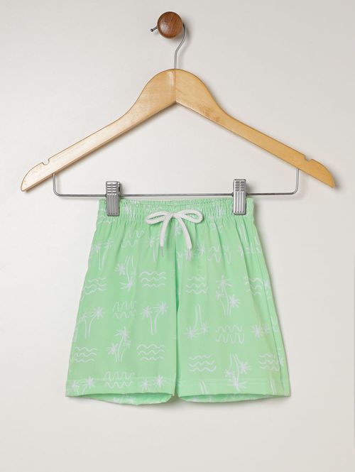 Bermuda Estampada Infantil Para Menino - VERDE