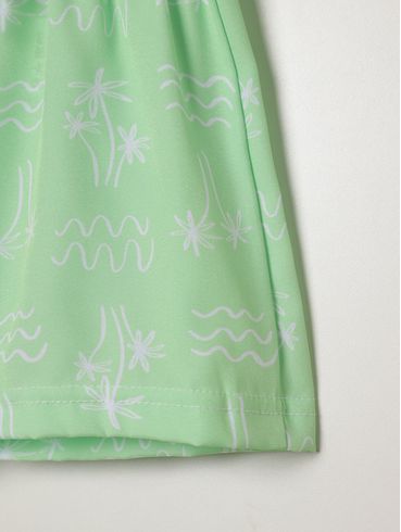 Bermuda Estampada Infantil Para Menino - VERDE
