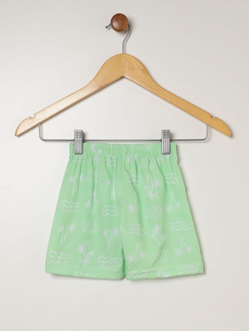 Bermuda Estampada Infantil Para Menino - VERDE