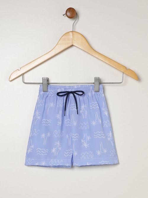 Bermuda Estampada Infantil Para Menino - AZUL