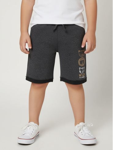 Bermuda Estampada Infantil Para Menino - PRETO