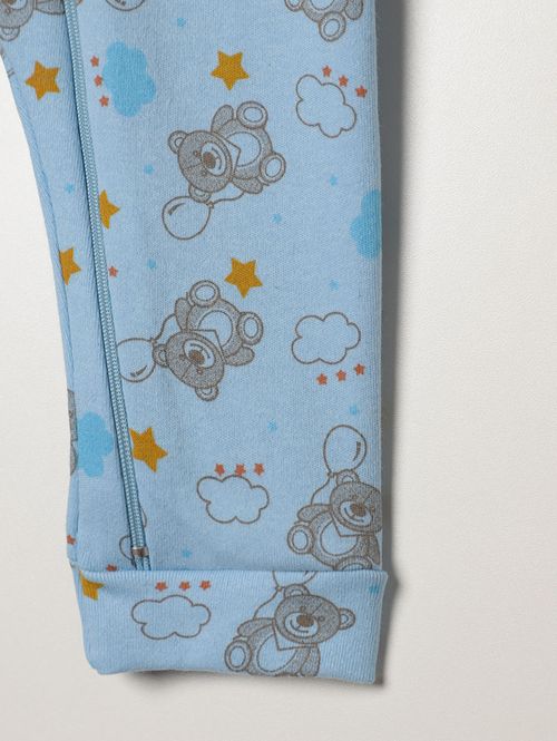 Macacão Suedine Infantil Para Bebê - AZUL