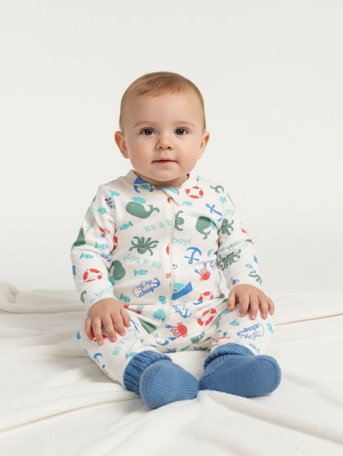 Macacão Suedine Infantil Para Bebê - OFF WHITE