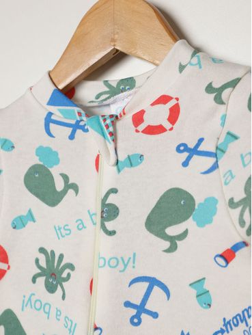 Macacão Suedine Infantil Para Bebê - OFF WHITE