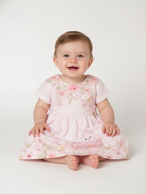 Vestido Infantil Para Bebê - ROSA
