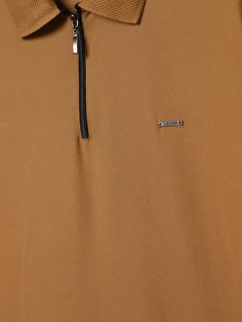 Polo Piquet Manga Curta Plus Size Masculina MARROM