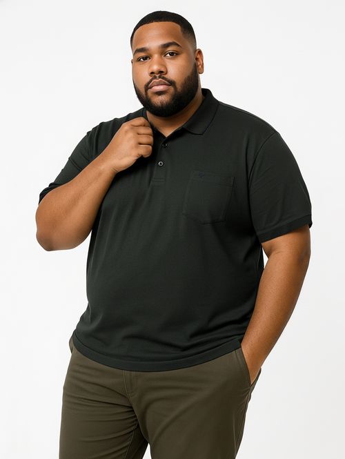 Polo Malha Manga Curta Plus Size Masculina VERDE