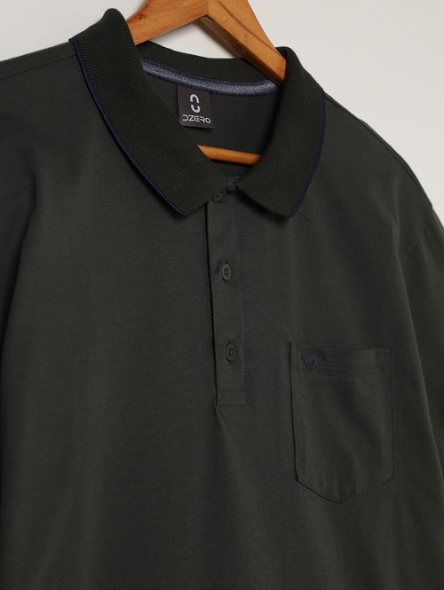 Polo Malha Manga Curta Plus Size Masculina VERDE
