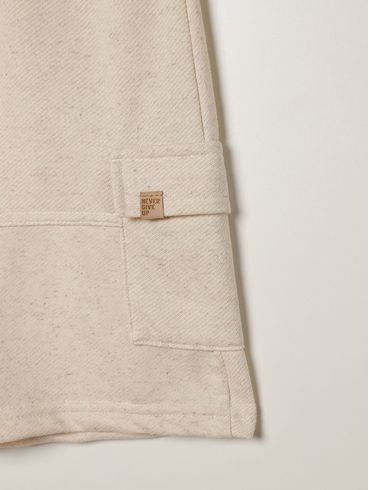 Bermuda Linho Cargo Juvenil Para Menino - BEGE