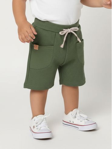 Bermuda Malha Infantil Para Menino - VERDE