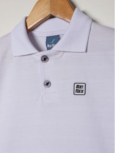 Polo Malha Manga Curta Infantil Para Menino - BRANCO