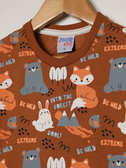 Camiseta Manga Curta Infantil Para Menino - CARAMELO