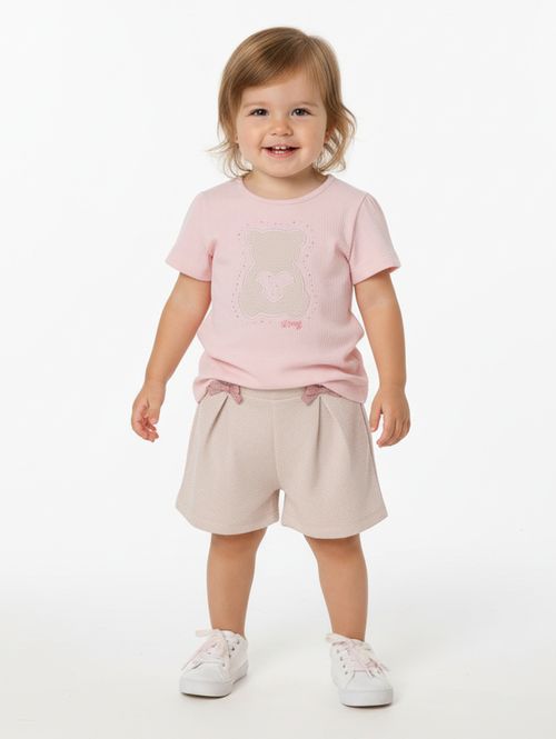 Conjunto Curto Anarruga Infantil Para Menina - ROSA