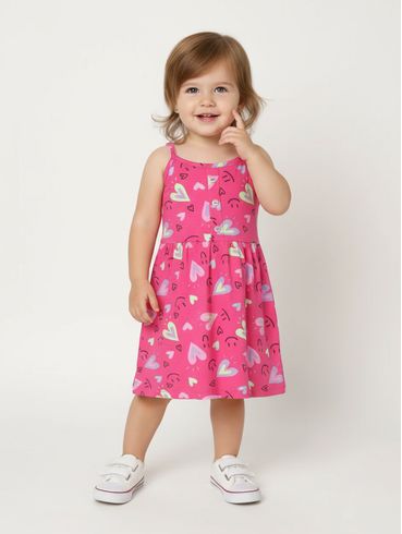 Vestido Cotton Infantil Para Menina - PINK