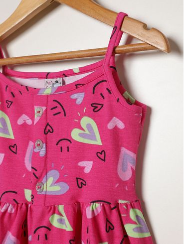 Vestido Cotton Infantil Para Menina - PINK