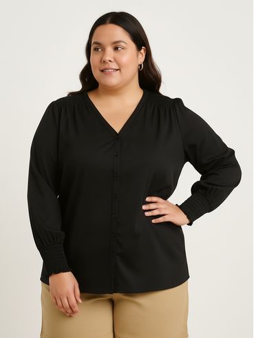 Camisa Plus Size Feminina PRETO