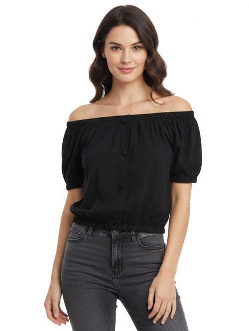 Blusa Manga Curta Feminina PRETO