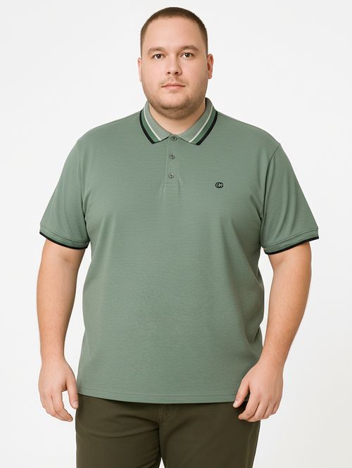 Polo Manga Curta Plus Size Masculina VERDE