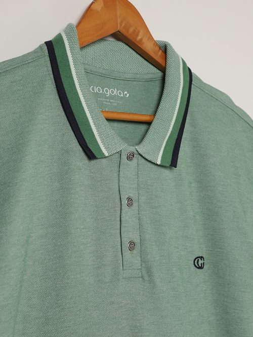 Polo Manga Curta Plus Size Masculina VERDE