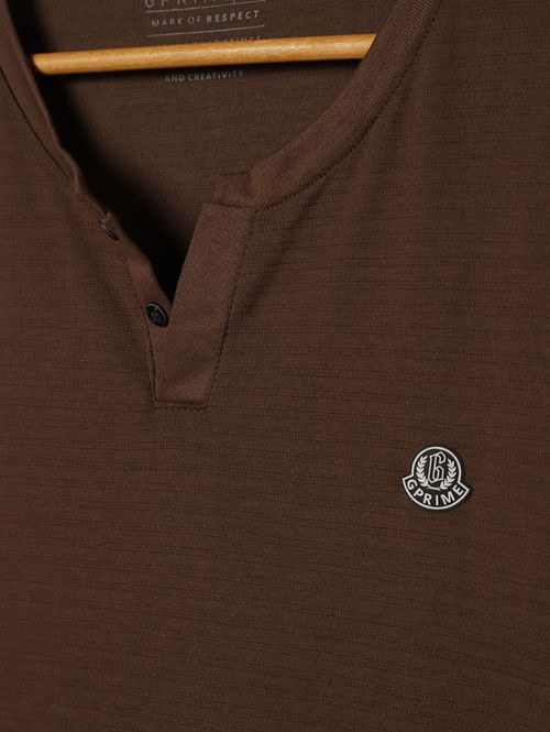 Camiseta Manga Curta Plus Size Masculina MARROM