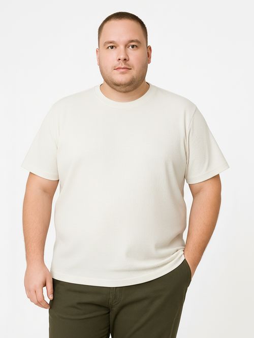 Camiseta Manga Curta Plus Size Masculina OFF WHITE