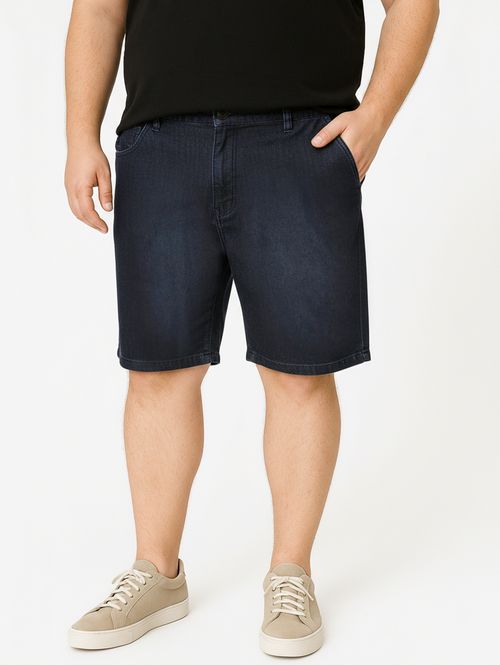Bermuda Jeans Vilejack Plus Size Masculina AZUL