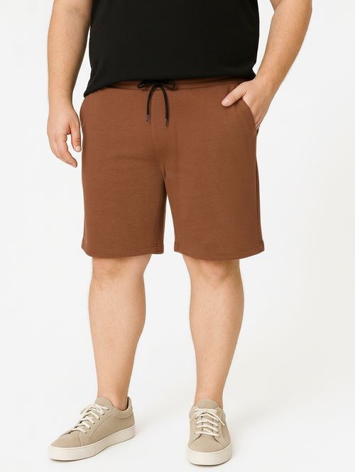 Bermuda Moletom Plus Size Masculina MARROM
