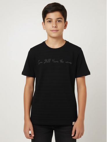 Camiseta Malha Wave Juvenil Para Menino - PRETO