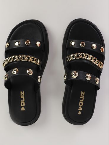 Chinelo Alto Tachas Quiz Feminino PRETO