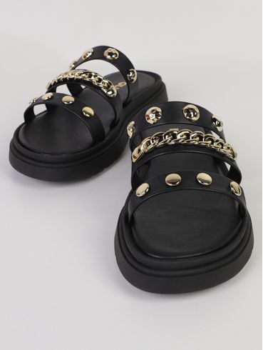 Chinelo Alto Tachas Quiz Feminino PRETO