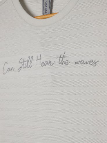 Camiseta Malha Wave Juvenil Para Menino - OFF WHITE