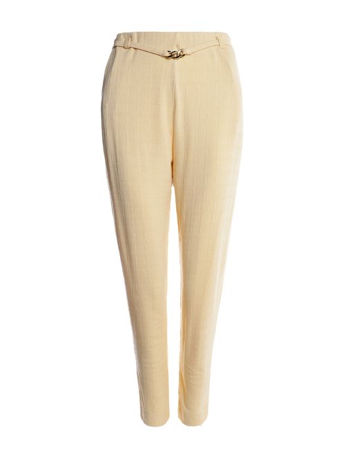 Calça Cropped Detalhe Corrente Feminina AREIA