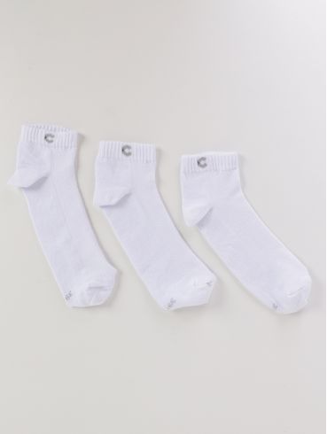 Kit 3 meias Cano Curto Masculino BRANCO