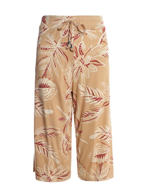 Calça Malha Marrocos Pantacourt Feminina BEGE