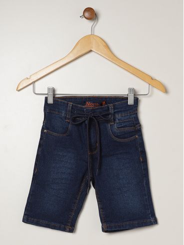 Bermuda Jeans Infantil Para Menino - AZUL