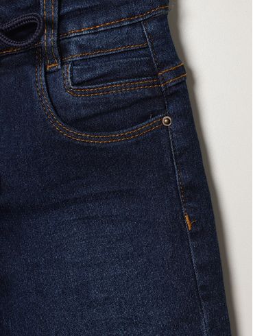 Bermuda Jeans Infantil Para Menino - AZUL