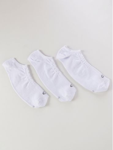 Kit 3 Meias Cano Invisível Masculino BRANCO