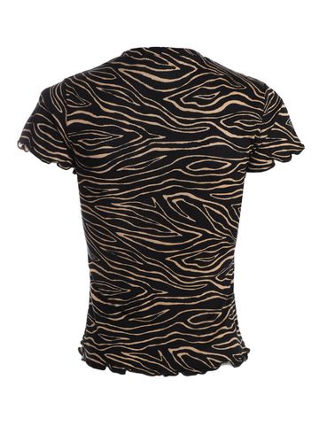 Blusa Canelada Manga Curta Autentique Feminina PRETO