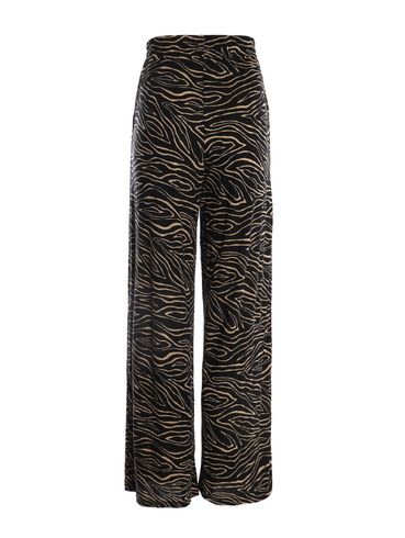 Calça Malha Canelada Wide Leg Autentique Feminina PRETO