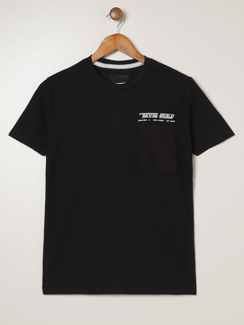 Camiseta Oversized Juvenil Para Menino - PRETO