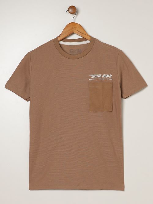 Camiseta Oversized Juvenil Para Menino - MARROM