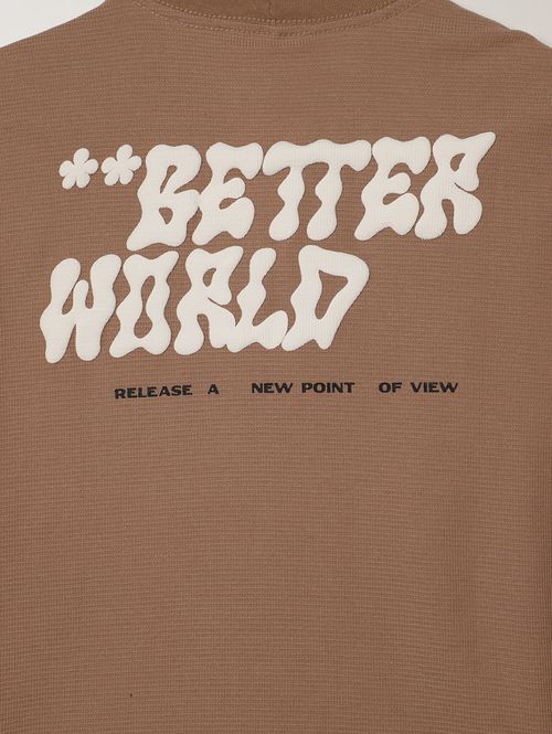 Camiseta Oversized Juvenil Para Menino - MARROM