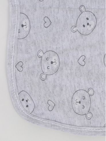 Kit com 03 Babetes Infantil Para Bebê - Cinza