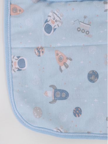 Kit com 03 Babetes Infantil Para Bebê - Azul