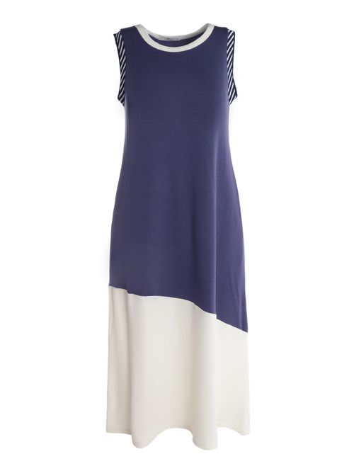 Vestido Moletinho Autentique Feminino AZUL/AZUL/OFF WHITE