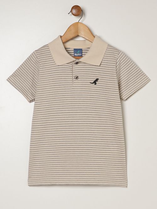 Polo Manga Curta Infantil Para Menino - BEGE